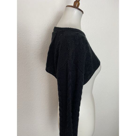 Hera Collection Sweater Super Crop Pullover Distressed Cable Knit - Picture 5 of 9